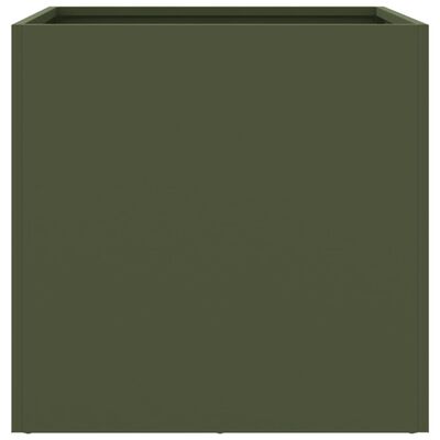 vidaXL Kvetináče olivovozelené 49x47x46 cm oceľ valcovaná za studena
