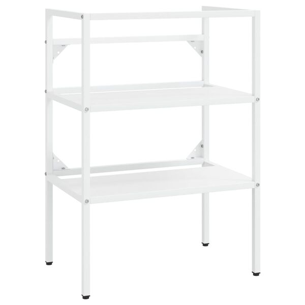 vidaXL Rám umývadla do kúpeľne so zabudovaným umývadlom biely železo