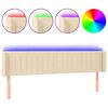 vidaXL Čelo postele s LED kr&eacute;mov&eacute; 203x16x78/88 cm l&aacute;tka