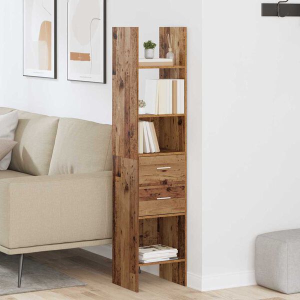 vidaXL Knižnica Star&eacute; drevo 40 x 35 x 180 cm Kompozitn&eacute; drevo