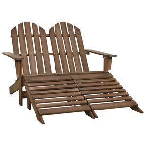 vidaXL 2-miestna z&aacute;hradn&aacute; stolička a taburetka Adirondack jedľa hned&aacute;