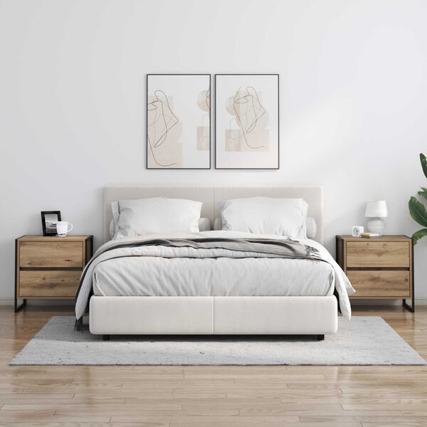 vidaXL Nočn&yacute; stol&iacute;k so z&aacute;suvkou Remeseln&iacute;cky dub 50 x 39.5 x 50 cm