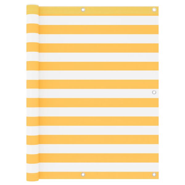 vidaXL Balk&oacute;nov&aacute; mark&iacute;za, biela a žlt&aacute; 120x500 cm, oxfordsk&aacute; l&aacute;tka