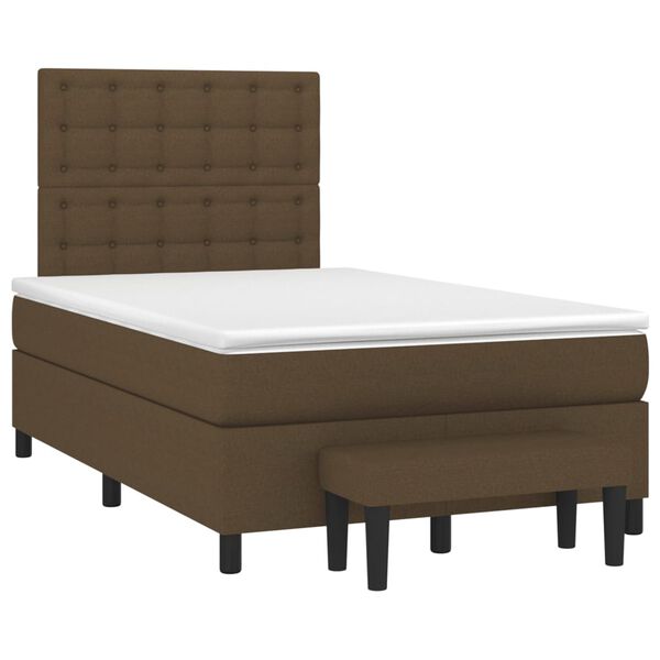 vidaXL Boxspring posteľ s matracom tmavohned&aacute; 120x200 cm l&aacute;tka