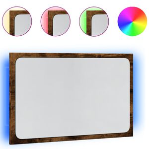 vidaXL LED k&uacute;peľňov&eacute; zrkadlo dub sonoma 60x8,5x38 cm kompozitn&eacute; drevo