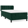 vidaXL Posteľn&yacute; r&aacute;m boxsping s matracom tmavozelen&yacute; 90x190 cm zamat