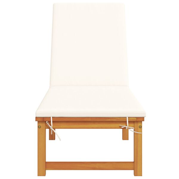 vidaXL Lehátko s vankúšom 1-osoba Hnedá 53 x 202 x 89cm Akáciový masív