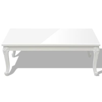 vidaXL Konferenčný stolík 115x65x42 cm, vysoký lesk, biely