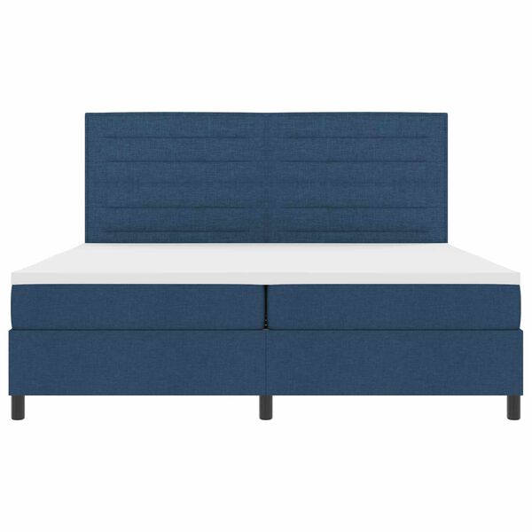 vidaXL Posteľ s pružinov&yacute;m r&aacute;mom s matracmi Modr&aacute; 200 x 200 cm l&aacute;tka