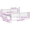 vidaXL Rám postele Biela a svetlosivá 200 x 200 cm Borovicový masív