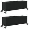 vidaXL Z&aacute;hradn&eacute; kvetin&aacute;če kolieska 2 ks čierne 107x32x38 cm polyratan