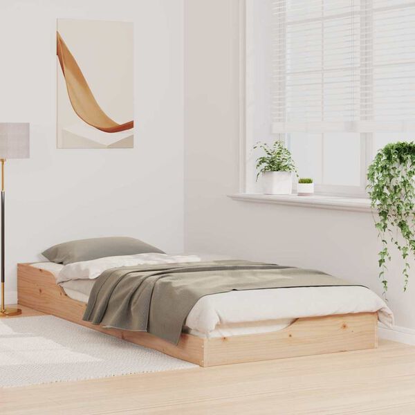 vidaXL Rám postele Hnedá 80 x 220 cm Masívne borovicové drevo