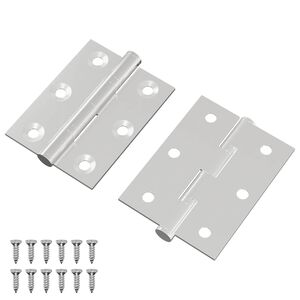 vidaXL P&aacute;nt 2 ks Strieborn&aacute; 50 x 38 x 1,3 mm Oceľ