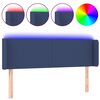 vidaXL Čelo postele s LED modr&eacute; 147x16x78/88 cm l&aacute;tka