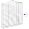 vidaXL Obl&uacute;kov&yacute; gabionov&yacute; k&ocirc;&scaron; 13ks 200x30x200/220cm pozinkovan&eacute; železo