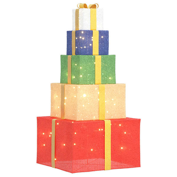 vidaXL Vianočn&aacute; dekor&aacute;cia Darčekov&aacute; krabička 250 LED di&oacute;d Tepl&aacute; biela