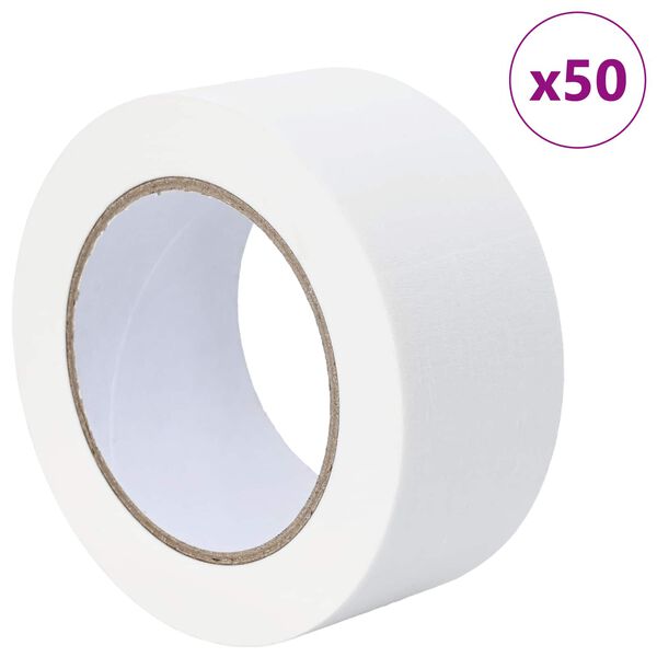 vidaXL P&aacute;sky na maliarske maskovanie 50 pcs Biela 50 mm x 50 m Papier