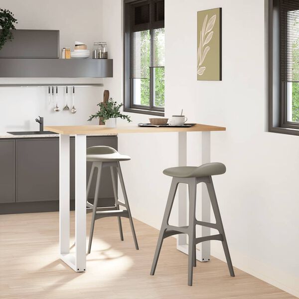 vidaXL Nohy barov&eacute;ho stola v tvare U, 2 ks, biele, 60 x (110-111) cm, oceľov&eacute;