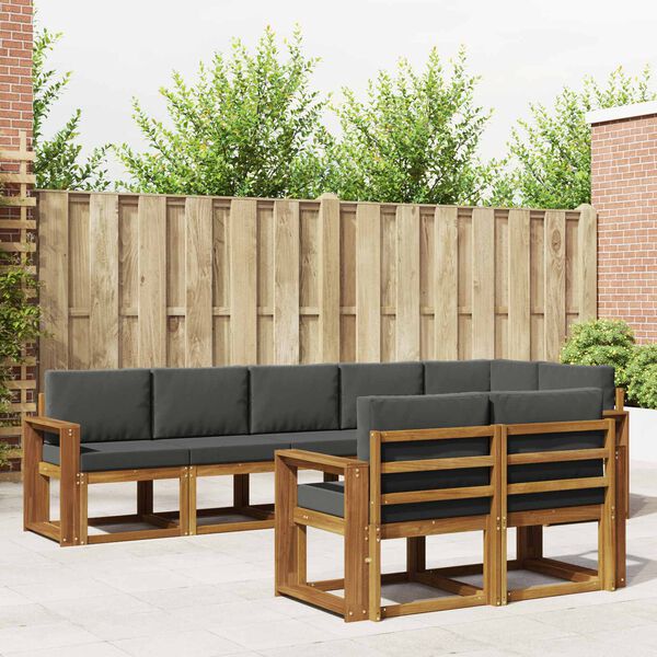 vidaXL Z&aacute;hradn&aacute; s&uacute;prava gaučov s vank&uacute;&scaron;om 8 pcs Pr&iacute;rodn&aacute; a antracitov&aacute;