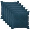 vidaXL Poťah na podložku 6 pcs HOUTEN Modr&aacute; 70 x 70 cm Zamat