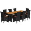 vidaXL 9-dielna z&aacute;hradn&aacute; jed&aacute;lensk&aacute; sada s vank&uacute;&scaron;mi čierna polyratan