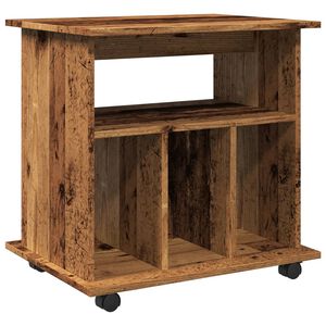 vidaXL Skrinka s kolieskami star&eacute; drevo 60x45x60 cm drevotrieska