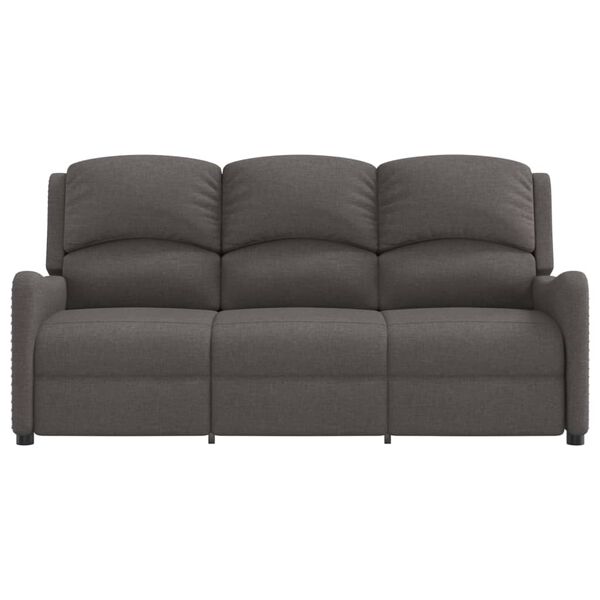 vidaXL 3-miestne sklápacie masážne kreslo, tmavosivé, látka