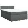 vidaXL Boxspring posteľ s matracom tmavosiv&aacute; 160x200 cm l&aacute;tka