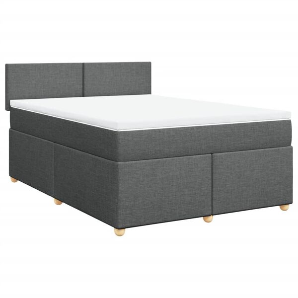 vidaXL Boxspring posteľ s matracom tmavosiv&aacute; 160x200 cm l&aacute;tka