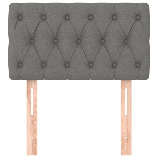 vidaXL Čelo postele tmavosivé 80x7x78/88 cm látka