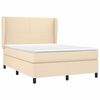 vidaXL Boxspring posteľ s matracom kr&eacute;mov&yacute; 140x190 cm l&aacute;tka
