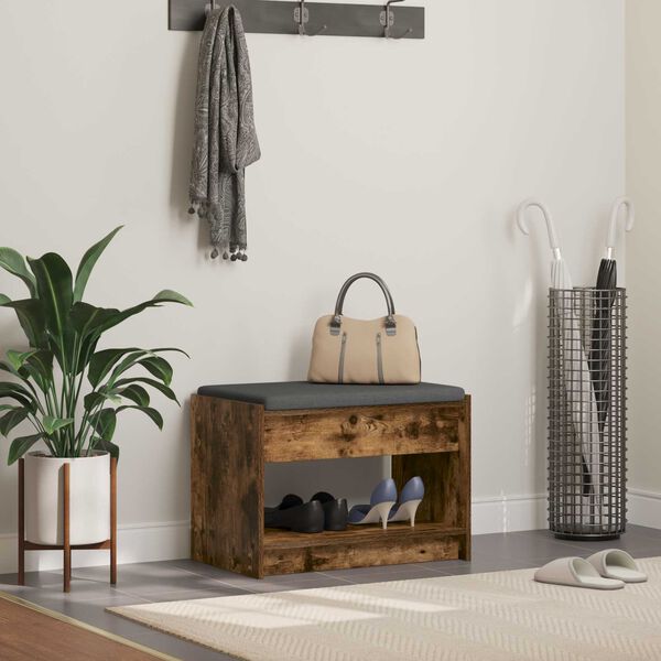 vidaXL Predsieňov&aacute; lavica s vank&uacute;&scaron;om &Uacute;den&yacute; Dub 63 x 38 x 45 cm