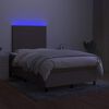 vidaXL Boxspring posteľ s matracom a LED sivohned&aacute; 120x190 cm l&aacute;tka