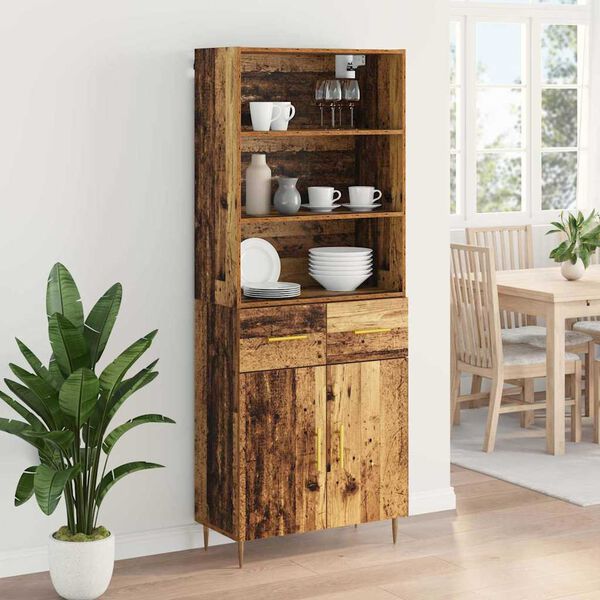 vidaXL Highboard Star&eacute; drevo 69,5 x 34 x 180 cm Kompozitn&eacute; drevo
