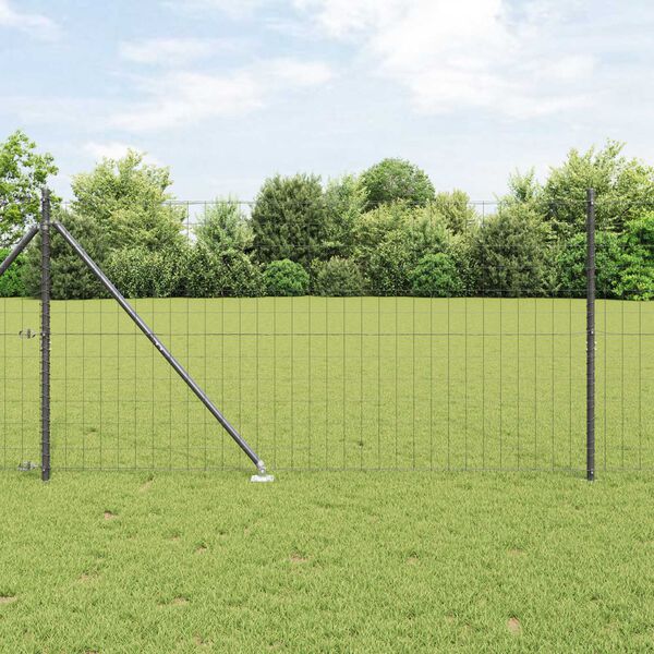 vidaXL Plot s podperou Siv&aacute; 1,2 x 10 m Ocel a PVC