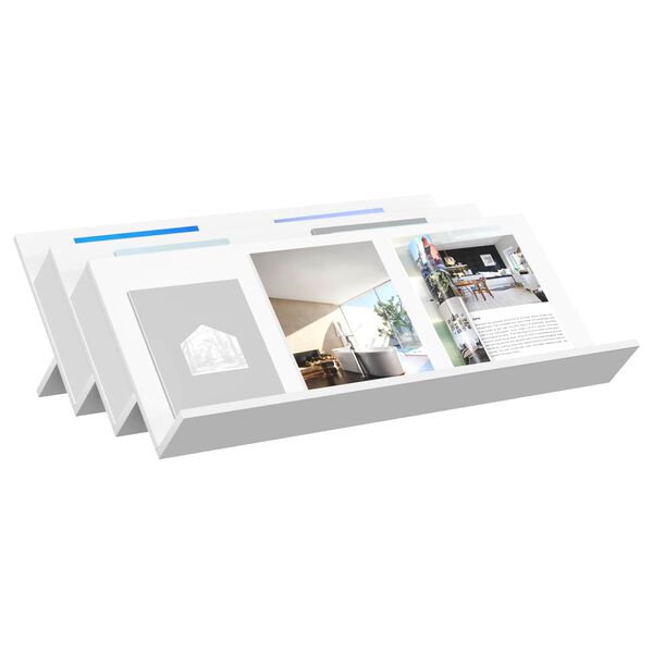 vidaXL Reg&aacute;l na časopisy Biela 90 x 53 x 28,5 cm Kompozitn&eacute; drevo