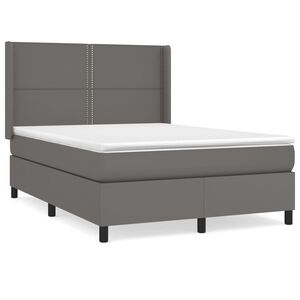 vidaXL Boxspring posteľ s matracom siv&aacute; 140x200 cm umel&aacute; koža