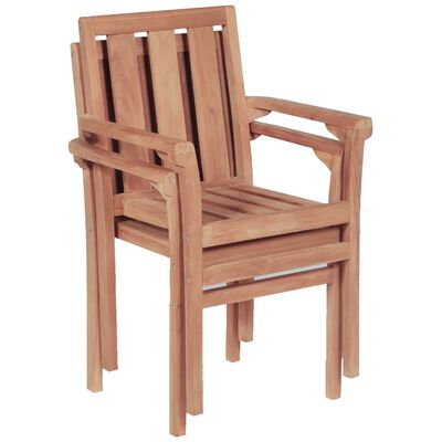 vidaXL Stohovateľné záhradné stoličky 2 ks, tíkový masív