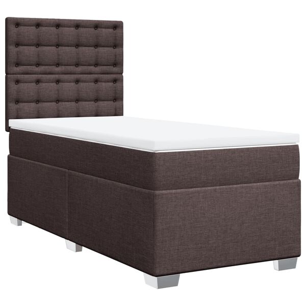 vidaXL Boxspring posteľ s matracom tmavohnedá 100x200 cm látka