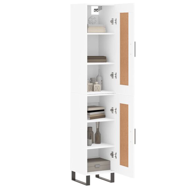 vidaXL Vysok&aacute; skrinka biela 34,5x34x180 cm spracovan&eacute; drevo