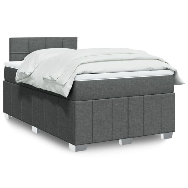 vidaXL Boxspring posteľ s matracom tmavosiv&yacute; 120x200 cm l&aacute;tka