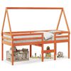vidaXL Vysoká posteľ so strechou voskovo hnedá 80x200cm borovic. masív
