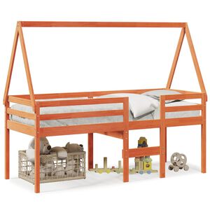 vidaXL Vysok&aacute; posteľ so strechou voskovo hned&aacute; 80x200cm borovic. mas&iacute;v