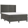 vidaXL Posteľn&yacute; r&aacute;m boxspring s matracom tmavosiv&yacute; 140x190 cm zamat