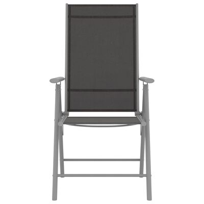 vidaXL Skladacie záhradné stoličky 4 ks textilénové čierne