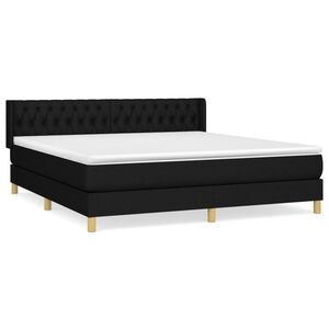 vidaXL Posteľn&yacute; r&aacute;m boxspring s matracom čierny 180x200 cm l&aacute;tka