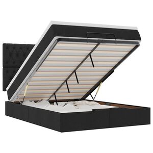 VidaXL Osmansk&aacute; posteľ s matracom Čierna l&aacute;tka 140x190cm