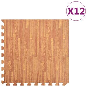 vidaXL Podložka puzzle &scaron;trukt&uacute;ra dreva 12 ks 4,32㎡ EVA pena