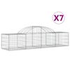 vidaXL Obl&uacute;kov&yacute; gabionov&yacute; k&ocirc;&scaron; 7 ks 200x50x40/60 cm pozinkovan&eacute; železo