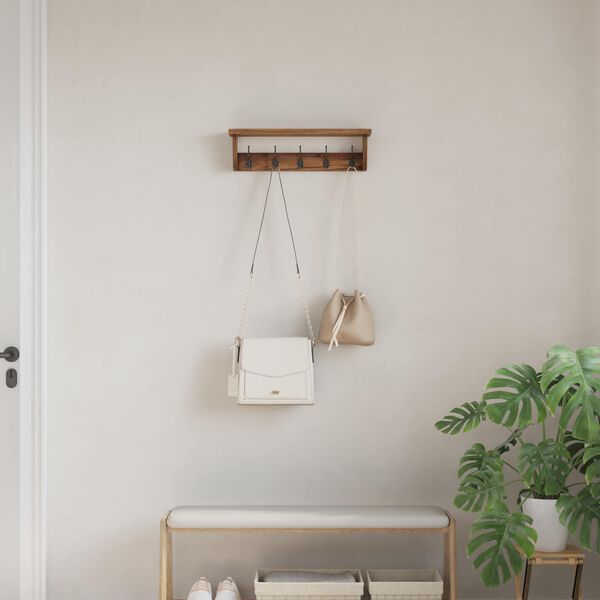 vidaXL Ve&scaron;iak Hned&aacute; 50 x 10 x 14 cm Mas&iacute;vne mahag&oacute;nov&eacute; drevo